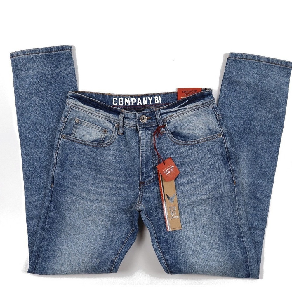 Company 81 Jeans Stratford Slim Fit Blue Washed 30x32 Denim NWT
